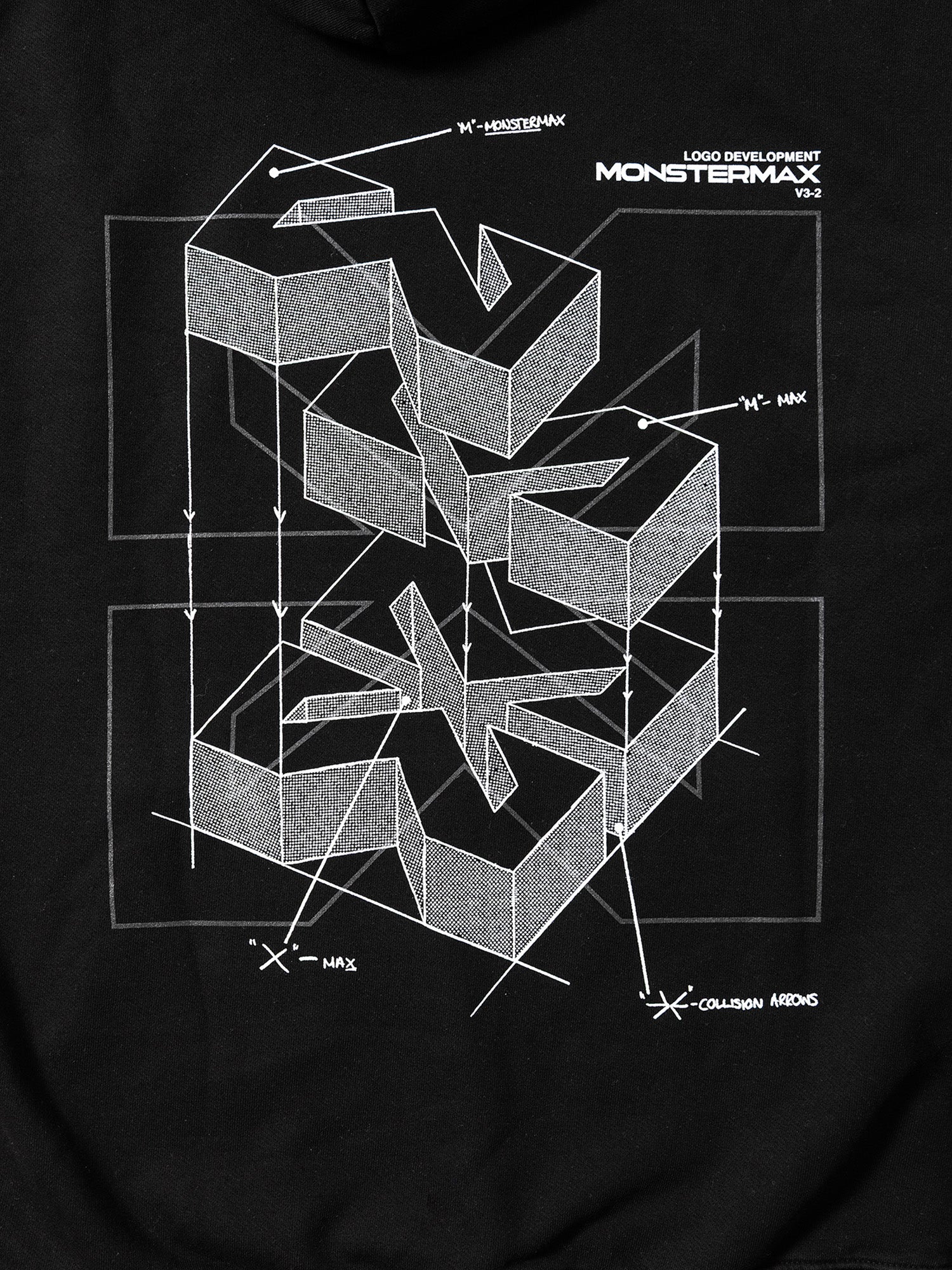 MONSTERMAX SCHEMATIC BLACK HOODIE