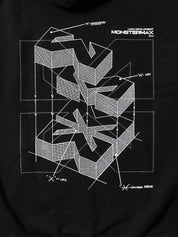 MONSTERMAX SCHEMATIC BLACK HOODIE