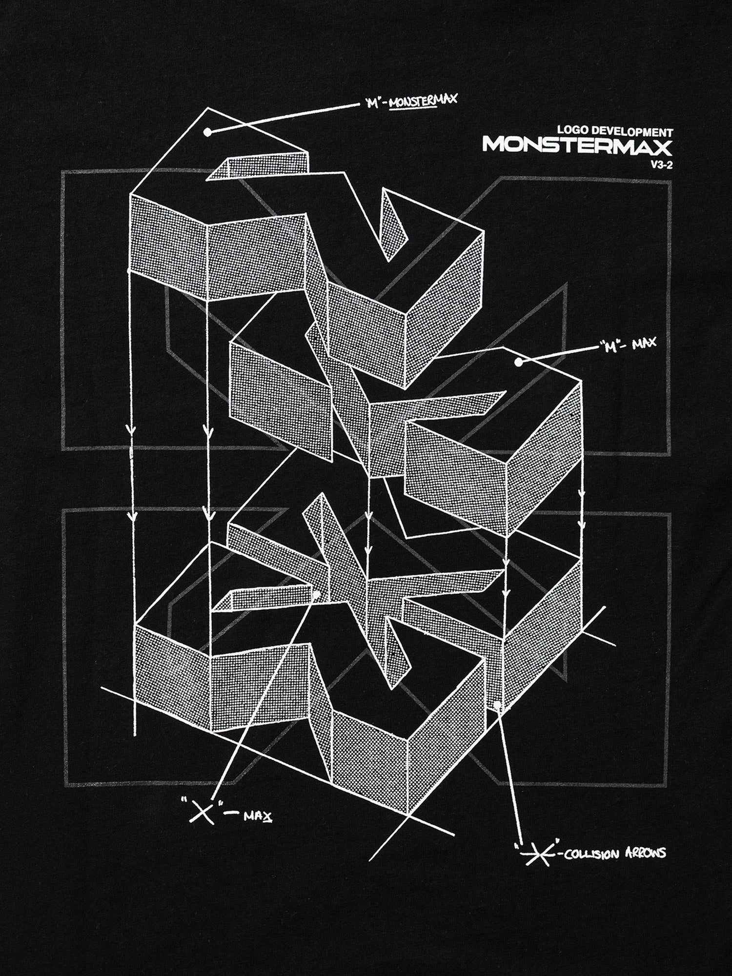 MONSTERMAX SCHEMATIC BLACK TEE