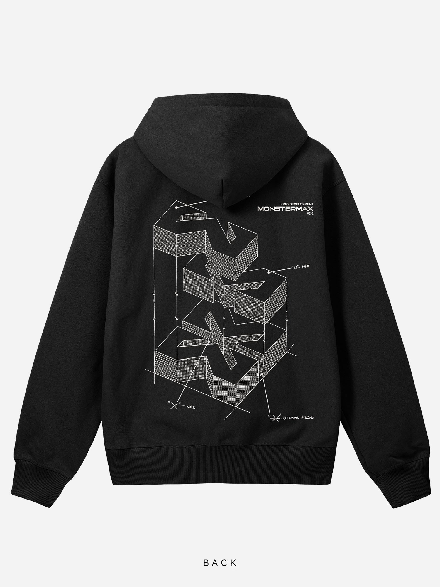 MONSTERMAX SCHEMATIC BLACK HOODIE