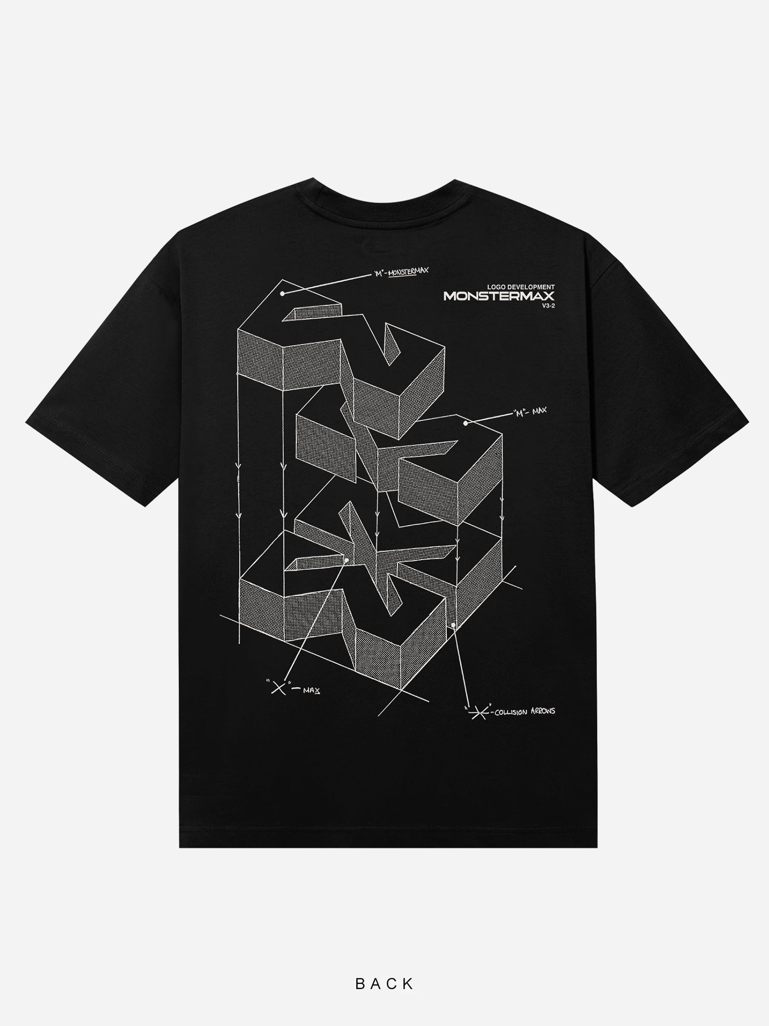 MONSTERMAX SCHEMATIC BLACK TEE